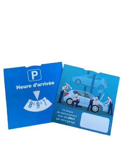  WARESCO Disque Bleu de Stationnement Zone Bleue 15x15  cm/Pochette Protection Plastique PVC Transparente (ÉCOLOGIQUE & Fabriqué en  France) / Carte Horodateur Europeen/Parking Voiture/Accessoires Auto